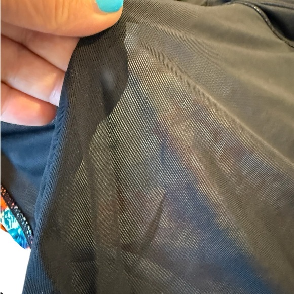 Boutique Black Floral Top One Shoulder Ruffle One Piece Swimsuit Plus 3X NWOT - Picture 12 of 16